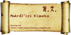 Makróczi Klaudia névjegykártya